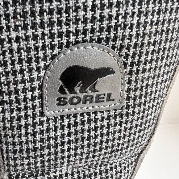 Sorel Joan of Arctic Winter Boots Grey and Black Houndstooth Fur Lined Size 7.5 - Picture 5 of 10